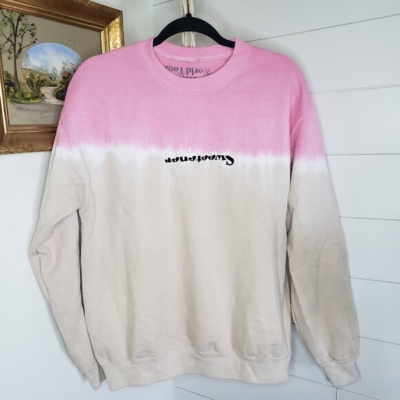 Ariana Grande Sweetener World Tour Split Dye Crew Neck Medium - Picture 1 of 5